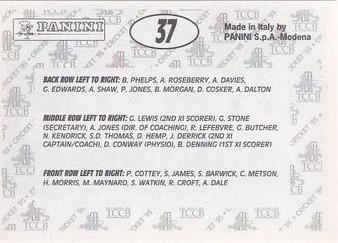 1995 Panini Cricket Stickers #37 Glamorgan Team Photo Back