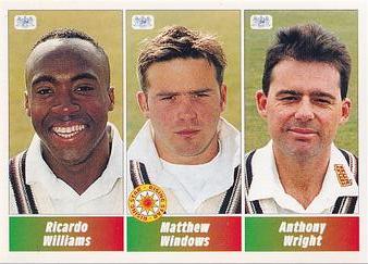 1995 Panini Cricket Stickers #43 Ricardo Williams / Matthew Windows / Anthony Wright Front