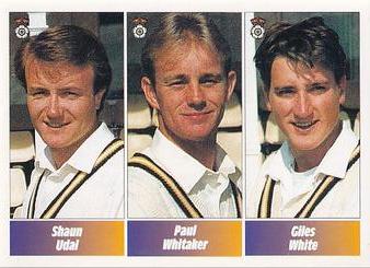 1995 Panini Cricket Stickers #50 Shaun Udal / Paul Whitaker / Giles White Front