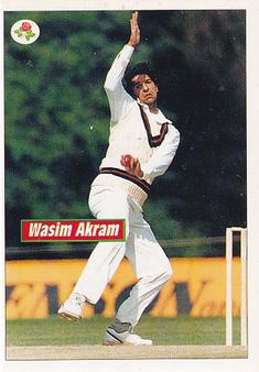 1995 Panini Cricket Stickers #74 Wasim Akram Front