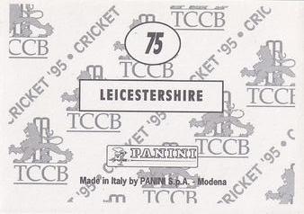 1995 Panini Cricket Stickers #75 Leicestershire Logo Back