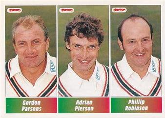 1995 Panini Cricket Stickers #78 Gordon Parsons / Adrian Pierson / Phillip Robinson Front