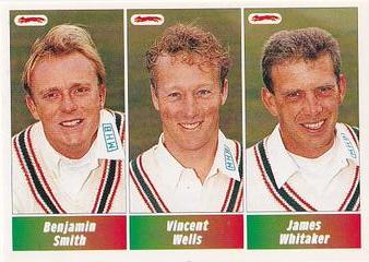 1995 Panini Cricket Stickers #79 Benjamin Smith / Vincent Wells / James Whitaker Front