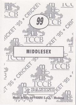 1995 Panini Cricket Stickers #99 Middlesex Logo Back