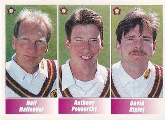 1995 Panini Cricket Stickers #109 Neil Mallender / Anthony Pemberthy / David Ripley Front