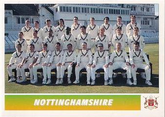 1995 Panini Cricket Stickers #118 Nottinghamshire Team Photo Front