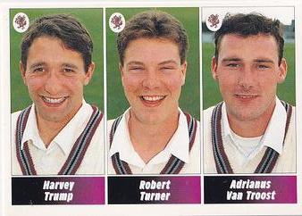 1995 Panini Cricket Stickers #124 Harvey Trump / Robert Turner / Adrianus Van Troost Front