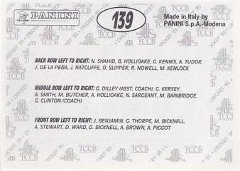 1995 Panini Cricket Stickers #139 Surrey Team Photo Back