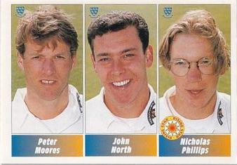 1995 Panini Cricket Stickers #144 Peter Moores / John North / Nicholas Phillips Front