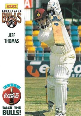 1994-95 Coca Cola Queensland Bulls Cricketers #NNO Jeff Thomas Front