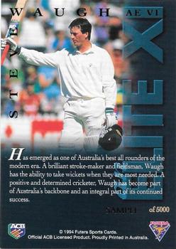 1994-95 Futera Cricket - An Elite XI Samples #AE VI Steve Waugh Back