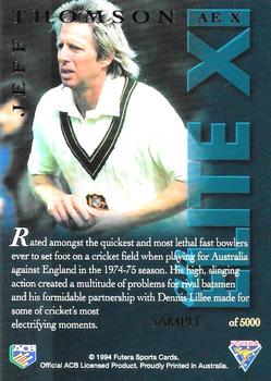 1994-95 Futera Cricket - An Elite XI Samples #AE X Jeff Thomson Back