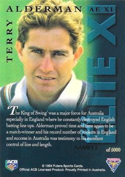 1994-95 Futera Cricket - An Elite XI Samples #AE XI Terry Alderman Back