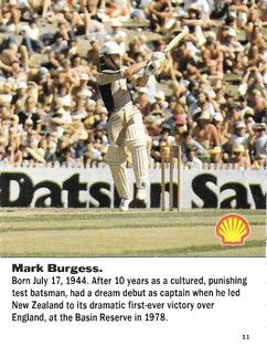 1992 Shell World Of Cricket (New Zealand) #11 Mark Burgess Front