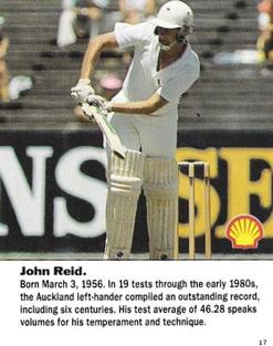 1992 Shell World Of Cricket (New Zealand) #17 John Reid Front