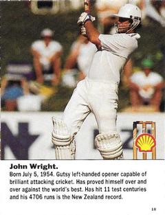 1992 Shell World Of Cricket (New Zealand) #18 John Wright Front