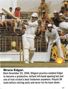 1992 Shell World Of Cricket (New Zealand) #27 Bruce Edgar Front