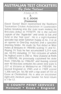 1993 County Australian Test Cricketers #3 David Boon Back