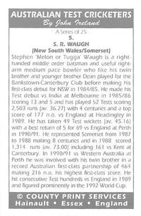 1993 County Australian Test Cricketers #5 Steve Waugh Back
