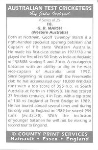 1993 County Australian Test Cricketers #18 Geoff Marsh Back