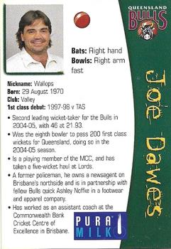 2005-06 Queensland Bulls #NNO Joe Dawes Back