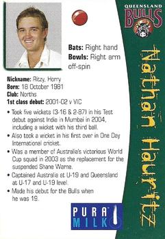 2005-06 Queensland Bulls #NNO Nathan Hauritz Back