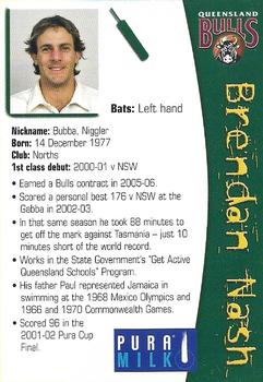 2005-06 Queensland Bulls #NNO Brendan Nash Back