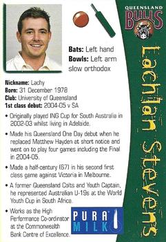 2005-06 Queensland Bulls #NNO Lachlan Stevens Back