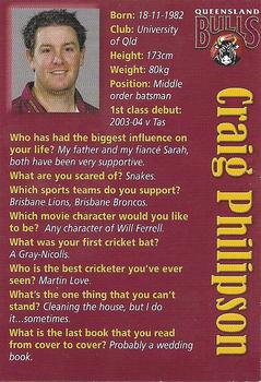 2009-10 Queensland Bulls Cricket #NNO Craig Phillipson Back