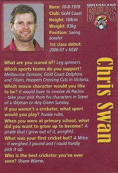 2009-10 Queensland Bulls Cricket #NNO Chris Swan Back