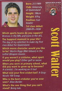 2009-10 Queensland Bulls Cricket #NNO Scott Walter Back