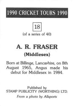 1990 Stamp Publicity Cricket Tours #18 A.R.C. Fraser Back