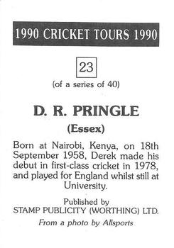 1990 Stamp Publicity Cricket Tours #23 D.R. Pringle Back