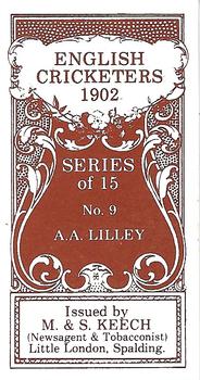 1986 M. & S. Keech 1902 English Cricketers #9 Dick Lilley Back