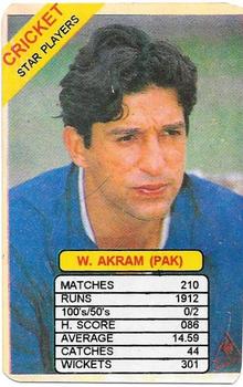 1997 Universal Star Players Of Cricket Trump Game #NNO Wasim Akram Front