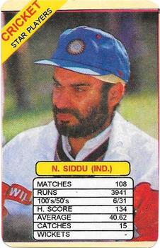 1997 Universal Star Players Of Cricket Trump Game #NNO Navjot Sidhu Front