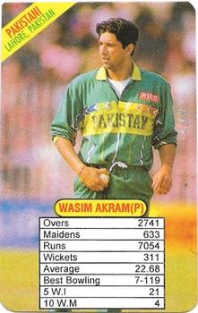 1997 Universal Cricket Test Superstars Trump Game (Bowlers) #NNO Wasim Akram Front