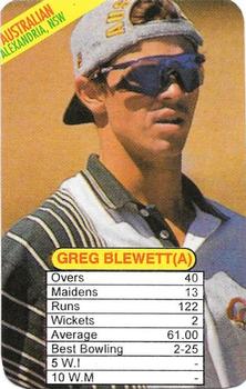 1997 Universal Cricket Test Superstars Trump Game (Bowlers) #NNO Greg Blewett Front
