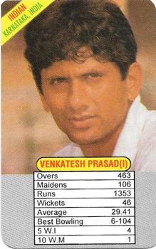 1997 Universal Cricket Test Superstars Trump Game (Bowlers) #NNO Venkatesh Prasad Front