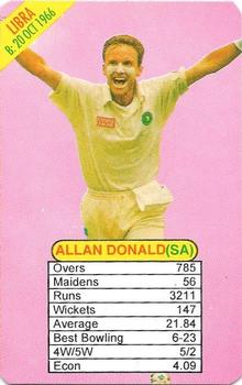1997 Universal Cricket One Day International Bowlers Trump Game #NNO Allan Donald Front