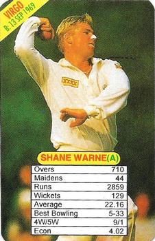 1997 Universal Cricket One Day International Bowlers Trump Game #NNO Shane Warne Front