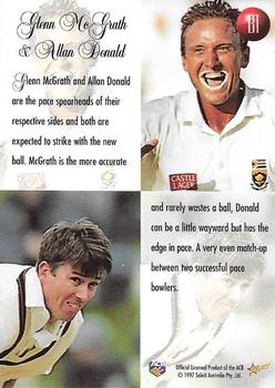 1997-98 Select - Box Card One on One #B1 Glenn McGrath / Allan Donald Back