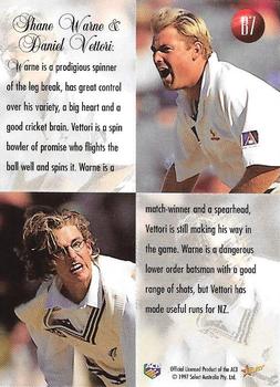 1997-98 Select - Box Card One on One #B7 Daniel Vettori / Shane Warne Back