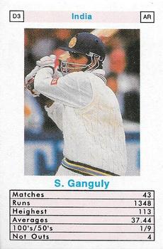 1998 Surana Top Trumps ODI Cricket Batsmen #D3 Sourav Ganguly Front