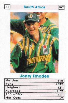 1998 Surana Top Trumps ODI Cricket Batsmen #F1 Jonty Rhodes Front