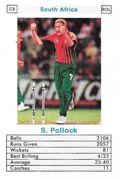 1998 Surana Top Trumps ODI Cricket Bowlers #C3 Shaun Pollock Front