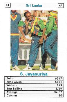 1998 Surana Top Trumps ODI Cricket Bowlers #E4 Sanath Jayasuriya Front