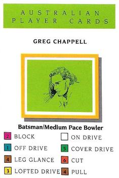 1993 Howzat Australian Cricket Player Card Game #NNO Greg Chappell Front