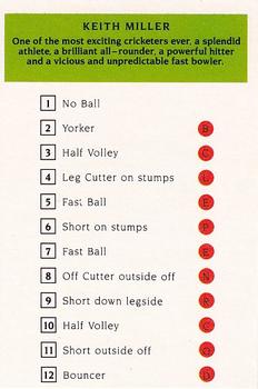 1993 Howzat Australian Cricket Player Card Game #NNO Keith Miller Back