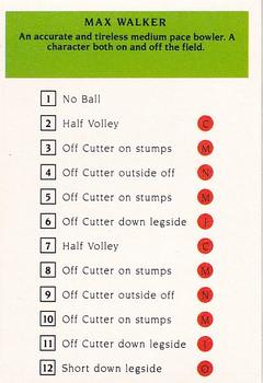 1993 Howzat Australian Cricket Player Card Game #NNO Max Walker Back